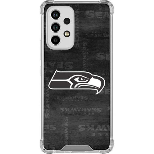 NFL Seattle Seahawks Black & White Galaxy A33 5G Clear Case