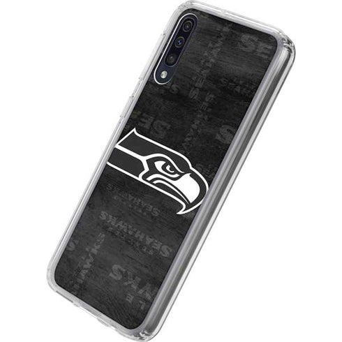 NFL Seattle Seahawks Black & White Galaxy A50 Clear Case