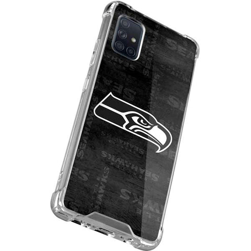 NFL Seattle Seahawks Black & White Galaxy A51 5G Clear Case