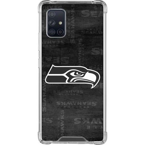 NFL Seattle Seahawks Black & White Galaxy A71 5G Clear Case