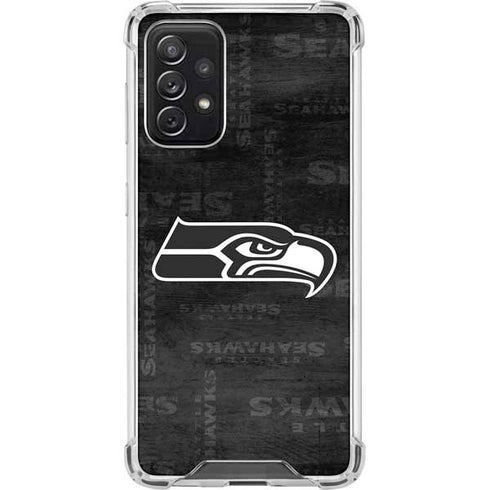 NFL Seattle Seahawks Black & White Galaxy A72 5G Clear Case
