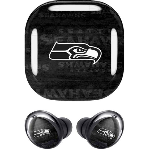 NFL Seattle Seahawks Black & White Galaxy Buds Pro Skin