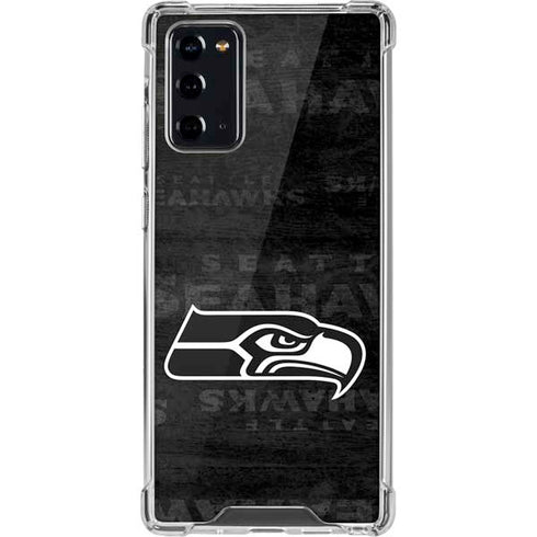 NFL Seattle Seahawks Black & White Galaxy Note20 5G Clear Case