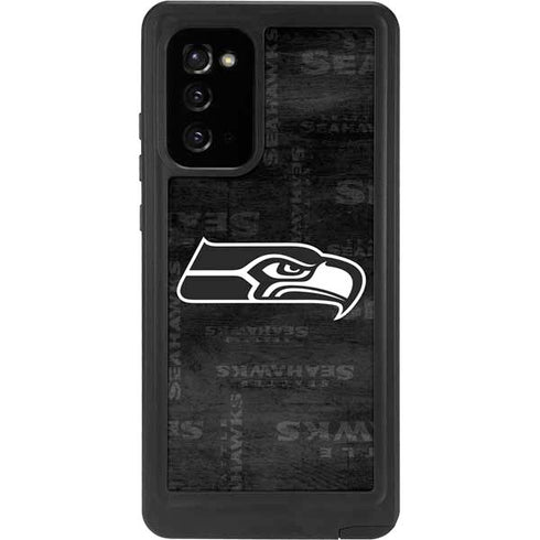NFL Seattle Seahawks Black & White Galaxy Note20 5G Waterproof Case