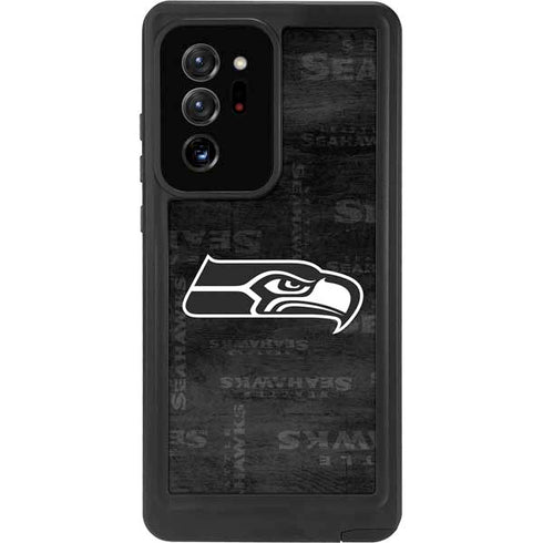 NFL Seattle Seahawks Black & White Galaxy Note20 Ultra 5G Waterproof Case