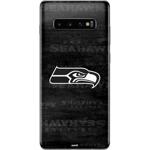 NFL Seattle Seahawks Black & White Galaxy S10 Plus Skin