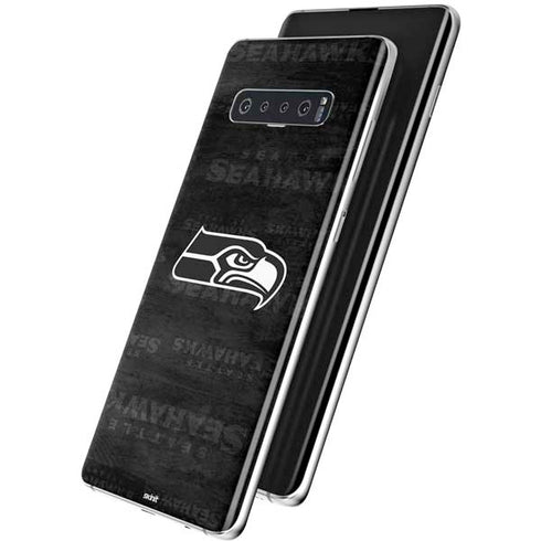 NFL Seattle Seahawks Black & White Galaxy S10 Plus Skin