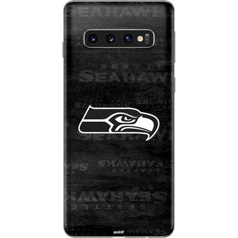 NFL Seattle Seahawks Black & White Galaxy S10 Skin