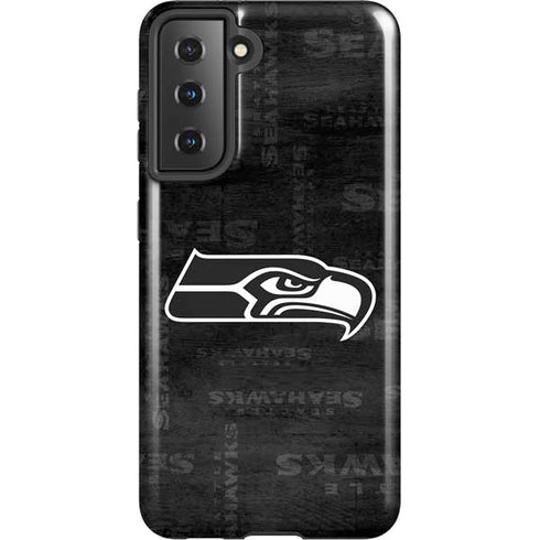 NFL Seattle Seahawks Black & White Galaxy S21 5G Pro Case