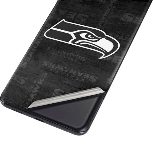 NFL Seattle Seahawks Black & White Galaxy S21 5G Skin
