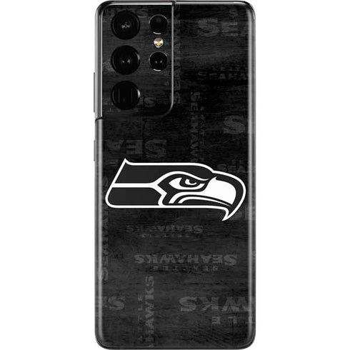 NFL Seattle Seahawks Black & White Galaxy S21 Ultra 5G Skin