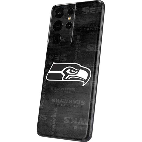 NFL Seattle Seahawks Black & White Galaxy S21 Ultra 5G Skin