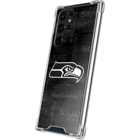 NFL Seattle Seahawks Black & White Galaxy S22 Ultra Clear Case