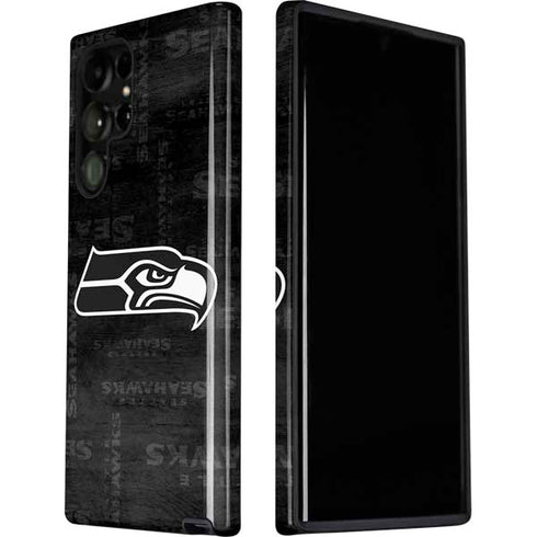 NFL Seattle Seahawks Black & White Galaxy S22 Ultra Pro Case