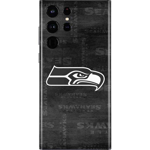 NFL Seattle Seahawks Black & White Galaxy S22 Ultra Skin