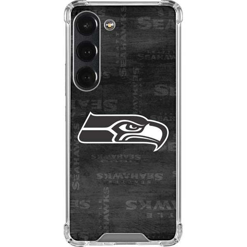 NFL Seattle Seahawks Black & White Galaxy S23 Clear Case