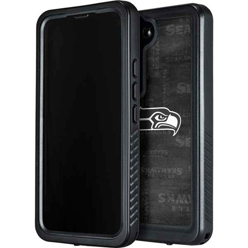 NFL Seattle Seahawks Black & White Galaxy S23 Plus Waterproof Case