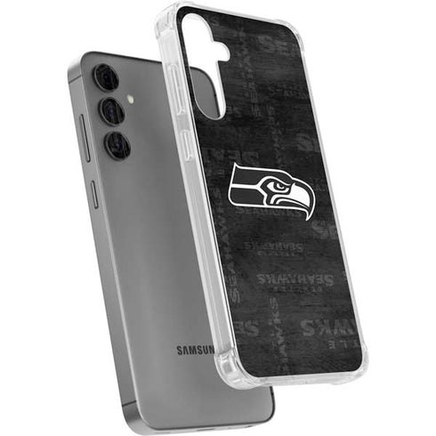 NFL Seattle Seahawks Black & White Galaxy S24 Plus Clear Case