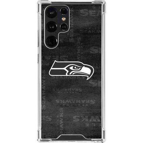 NFL Seattle Seahawks Black & White Galaxy S24 Ultra Clear Case