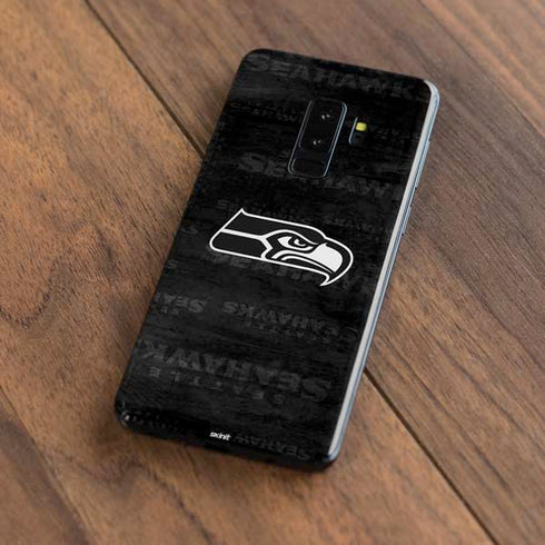 NFL Seattle Seahawks Black & White Galaxy S9 Plus Skin