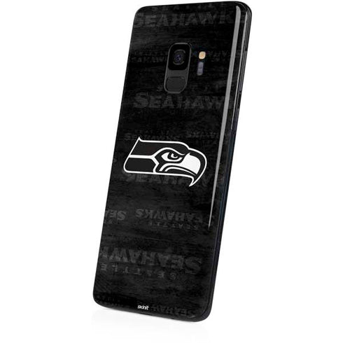 NFL Seattle Seahawks Black & White Galaxy S9 Skin