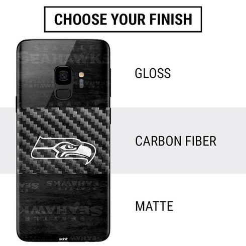 NFL Seattle Seahawks Black & White Galaxy S9 Skin
