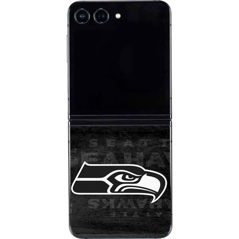 NFL Seattle Seahawks Black & White Galaxy Z Flip5 5G Skin