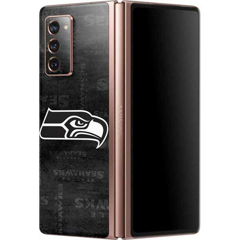 NFL Seattle Seahawks Black & White Galaxy Z Fold2 5G Skin