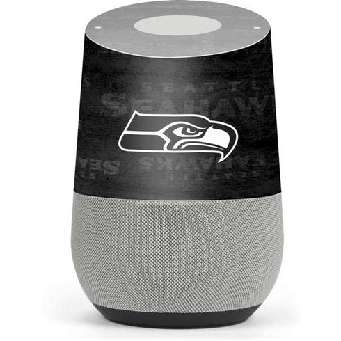 NFL Seattle Seahawks Black & White Google Home Skin