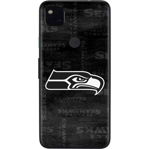 NFL Seattle Seahawks Black & White Google Pixel 4a Skin