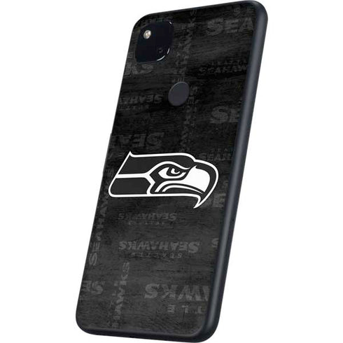 NFL Seattle Seahawks Black & White Google Pixel 4a Skin