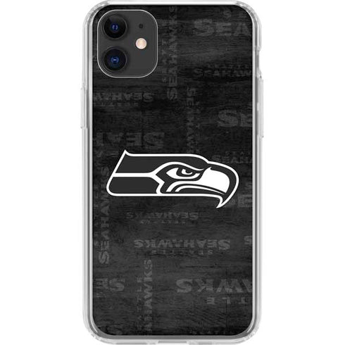 NFL Seattle Seahawks Black & White iPhone 11 Clear Case