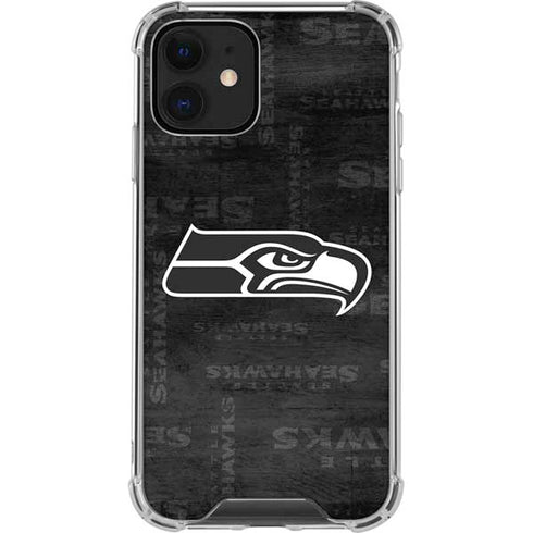 NFL Seattle Seahawks Black & White iPhone 12 Clear Case