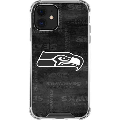 NFL Seattle Seahawks Black & White iPhone 12 Mini Clear Case