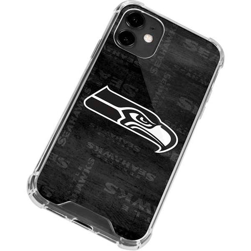 NFL Seattle Seahawks Black & White iPhone 12 Mini Clear Case