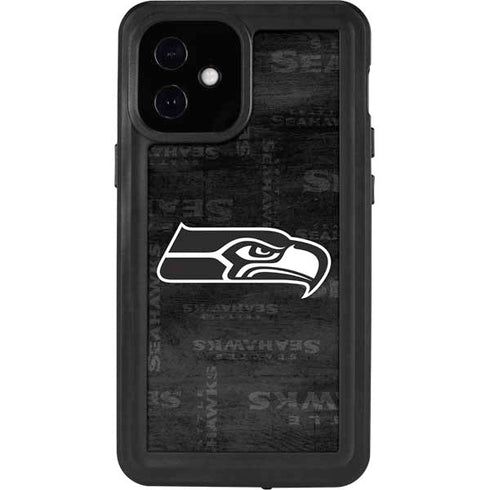 NFL Seattle Seahawks Black & White iPhone 12 Mini Waterproof Case