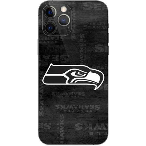 NFL Seattle Seahawks Black & White iPhone 12 Pro Skin