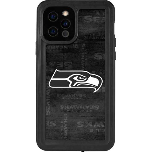 NFL Seattle Seahawks Black & White iPhone 12 Pro Waterproof Case