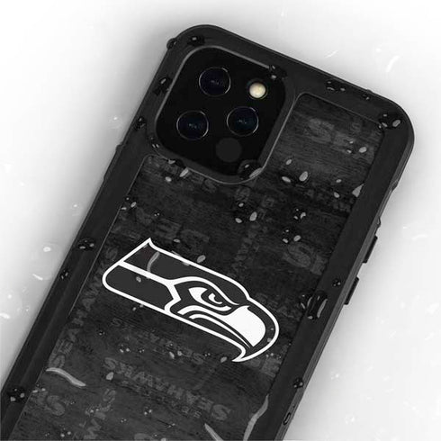 NFL Seattle Seahawks Black & White iPhone 12 Pro Waterproof Case