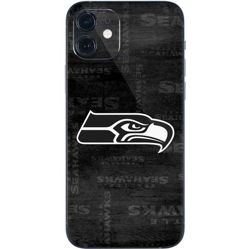 NFL Seattle Seahawks Black & White iPhone 12 Skin