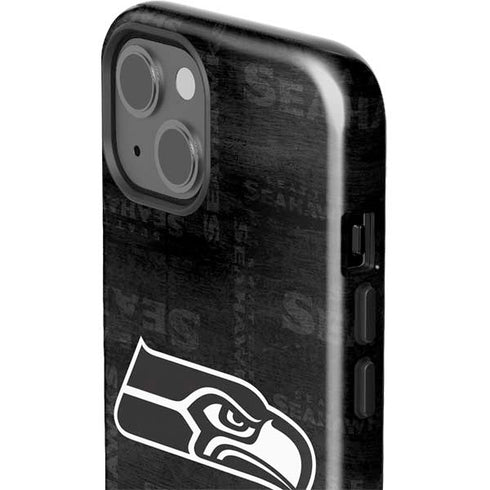NFL Seattle Seahawks Black & White iPhone 15 Plus Impact Case