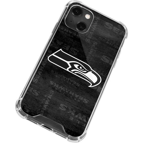 NFL Seattle Seahawks Black & White iPhone 15 Plus Clear Case