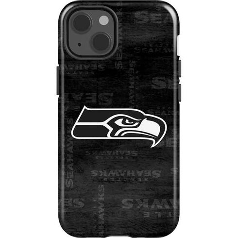 NFL Seattle Seahawks Black & White iPhone 15 Impact Case