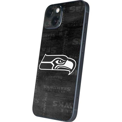 NFL Seattle Seahawks Black & White iPhone 15 Plus Skin