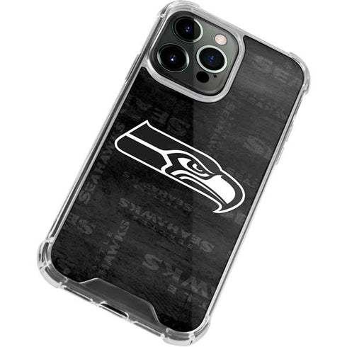 NFL Seattle Seahawks Black & White iPhone 15 Pro Clear Case