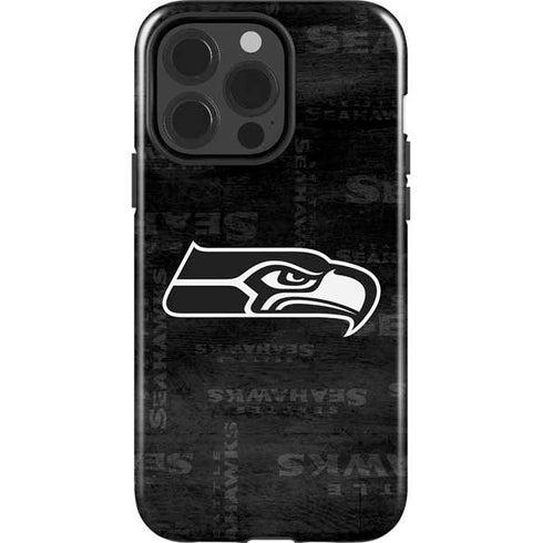 NFL Seattle Seahawks Black & White iPhone 15 Pro Impact Case