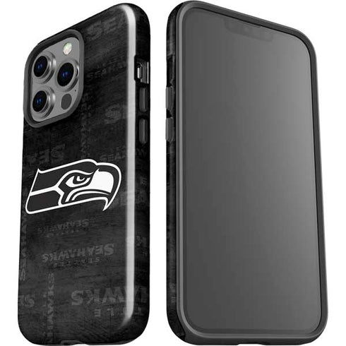 NFL Seattle Seahawks Black & White iPhone 14 Pro Impact Case