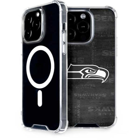 NFL Seattle Seahawks Black & White iPhone 15 Pro MagSafe Case