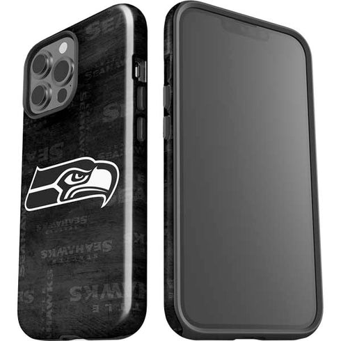 NFL Seattle Seahawks Black & White iPhone 15 Pro Max Impact Case