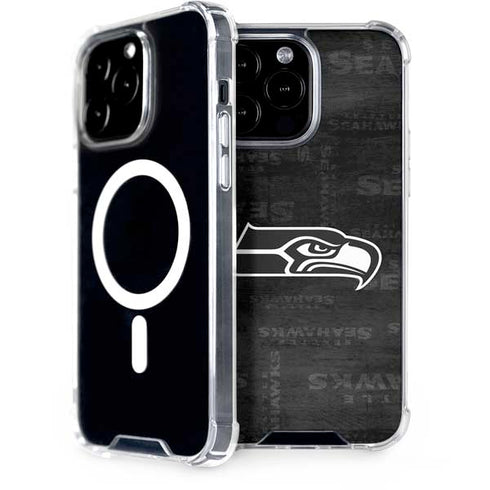 NFL Seattle Seahawks Black & White iPhone 15 Pro Max MagSafe Case